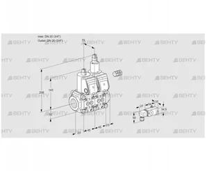 VCS1E20R/20R05NLWR/1--1/PPPP (88105675) Сдвоенный газовый клапан Kromschroder