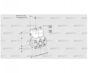 VCS1E15R/15R05NNWGL3/PPPP/PPPP (88104596) Сдвоенный газовый клапан Kromschroder