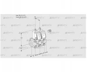 VCS1E15R/15R05NNQR3/PPPP/PPPP (88103979) Сдвоенный газовый клапан Kromschroder