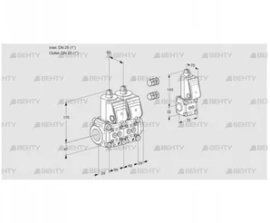 VCS2E25R/25R05NNWR3/PPPP/PPBS (88104913) Сдвоенный газовый клапан Kromschroder