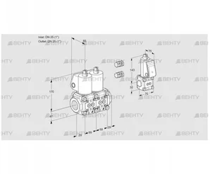 VCS2E25R/25R05NNWL3/PPZS/PPPP (88102985) Сдвоенный газовый клапан Kromschroder