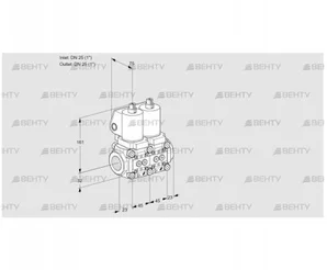 VCS1T25N/25N05NNQGL/PPPP/PPPP (88107034) Сдвоенный газовый клапан Kromschroder