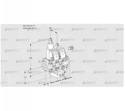 VCH2E25R/25R05LHEVWR/PPPP/PPPP (88102850) Клапан с регулятором расхода Kromschroder