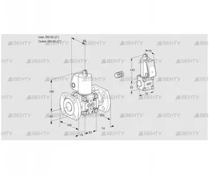 VAS3E50F/50F05NWL/BS/PP (88104055) Газовый клапан Kromschroder