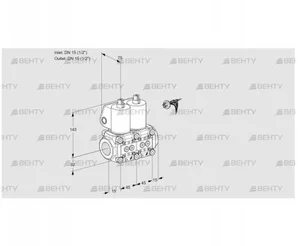 VCS1E15R/15R05NNQL/PPPP/PPPP (88100218) Сдвоенный газовый клапан Kromschroder