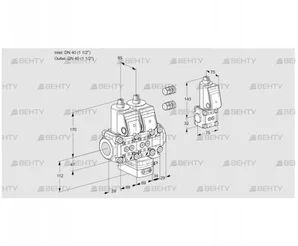 VCH2E40R/40R05NHEVWR3/PPPP/PPBS (88103605) Клапан с регулятором расхода Kromschroder