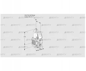 VAS2T-/25N/NQ (88004539) Газовый клапан Kromschroder