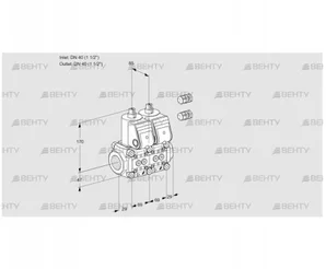 VCS2E40R/40R05NNKR3/PPPP/PPPP (88105204) Сдвоенный газовый клапан Kromschroder