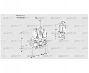 VCS2T25N/25N05NNQSR/PPPP/PPBS (88103199) Сдвоенный газовый клапан Kromschroder