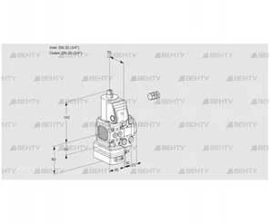 VAD1E20R/20R05FD-50VWR/PP/PP (88102044) Газовый клапан с регулятором давления Kromschroder