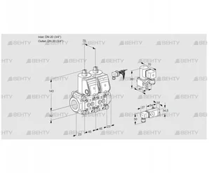 VCS1E20R/20R05NNWR/PP-1/PPBY (88101108) Сдвоенный газовый клапан Kromschroder