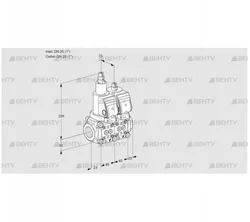 VCS1T25N/25N05LNQGR/PPPP/PPPP (88106526) Сдвоенный газовый клапан Kromschroder