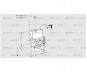 VCH2E40R/40R05NHEWL/PPPP/PPPP (88103410) Клапан с регулятором расхода Kromschroder