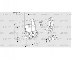 VCS1E20R/20R05NLWL3/PPBS/PP-3 (88102626) Сдвоенный газовый клапан Kromschroder