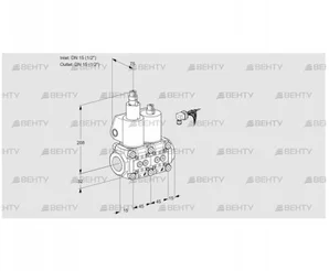 VCS1E15R/15R05LNKL/PPPP/PPPP (88105923) Сдвоенный газовый клапан Kromschroder