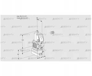 VAG1E15R/15R05FGEWR/PP/PP (88102255) Газовый клапан с регулятором соотношения Kromschroder