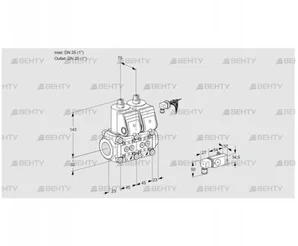 VCS1E25R/25R05NNWR/3-PP/PPPP (88104645) Сдвоенный газовый клапан Kromschroder