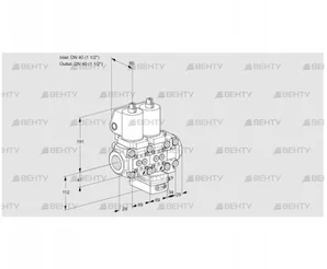 VCH2T40N/40N05NHAVQGL/MMMM/PPPP (88103667) Клапан с регулятором расхода Kromschroder