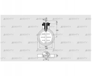 DKR 400Z03F350D (03149259) Дроссельная заслонка Kromschroder