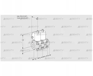 VCS1T20N/20N05NNQL/PPPP/MMMM (88106368) Сдвоенный газовый клапан Kromschroder