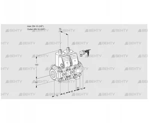 VCS1E10R/10R05NNVWR/PPPP/PPPP (88103841) Сдвоенный газовый клапан Kromschroder