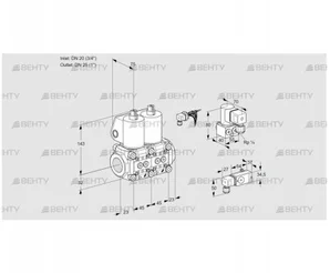 VCS1E20R/25R05NNWL/PPZY/2--1 (88100309) Сдвоенный газовый клапан Kromschroder