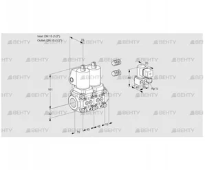 VCS1E15R/15R05NNWGL3/PPZY/PPPP (88104591) Сдвоенный газовый клапан Kromschroder