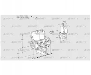 VCH2E40R/40R05NHEVWL3/PPBS/PPPP (88104765) Клапан с регулятором расхода Kromschroder