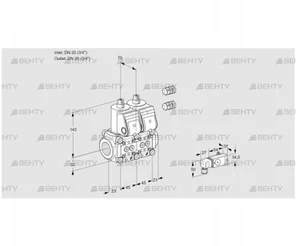 VCS1E20R/20R05NNWR3/-3PP/MMMM (88104758) Сдвоенный газовый клапан Kromschroder