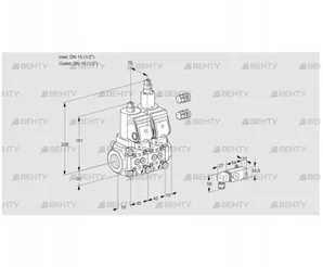 VCS1E15R/15R05NLWGR3/PP-3/PPPP (88100790) Сдвоенный газовый клапан Kromschroder