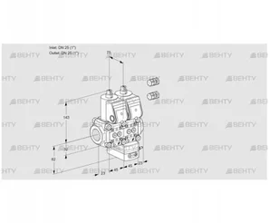 VCV1E25R/25R05NVKWR3/PPPP/PPPP (88100488) Клапан с регулятором соотношения Kromschroder