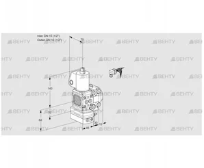 VAG1E15R/15R05FGEVWL/PP/PP (88103622) Газовый клапан с регулятором соотношения Kromschroder