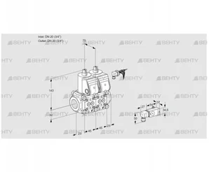 VCS1E20R/20R05NNWR/PP-2/1--2 (88103567) Сдвоенный газовый клапан Kromschroder