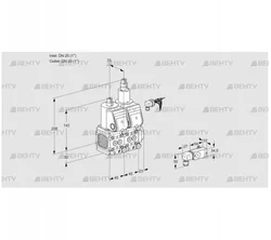 VCS1E25R/25R05FNLWR/2--2/PPPP (88104938) Сдвоенный газовый клапан Kromschroder