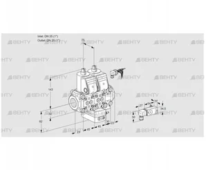 VCV1E25R/25R05NVKVQR/2-PP/PPPP (88104410) Клапан с регулятором соотношения Kromschroder