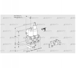 VCV1E25R/25R05VKLWL/PPPP/2-PP (88100291) Клапан с регулятором соотношения Kromschroder