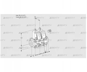 VCS1E15R/15R05NNVWR/MMMM/PPPP (88106740) Сдвоенный газовый клапан Kromschroder