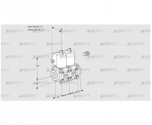 VCS1E25R/25R05NNWL/PPPP/PPPP (88103489) Сдвоенный газовый клапан Kromschroder