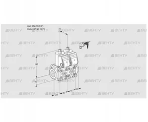 VCS1E20R/20R05NNWR/PPPP/PPPP (88100784) Сдвоенный газовый клапан Kromschroder