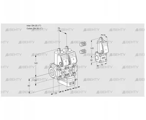 VCV1E25R/25R05NVKWR3/PPPP/PPBS (88103026) Клапан с регулятором соотношения Kromschroder