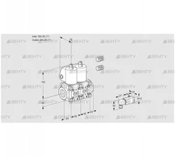 VCS1E25R/25R05NNWL3/PPPP/2-PP (88103349) Сдвоенный газовый клапан Kromschroder