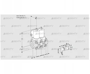 VCS2T25N/25N05NNQSL/3-MM/MMMM (88100812) Сдвоенный газовый клапан Kromschroder