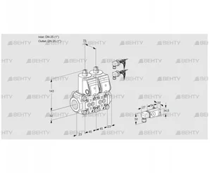 VCS1E25R/25R05NNWR6/-3PP/PPPP (88105535) Сдвоенный газовый клапан Kromschroder