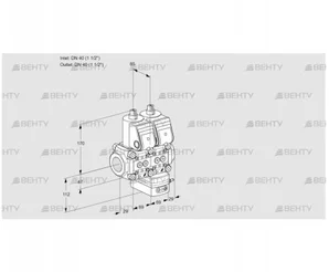 VCV2E40R/40R05NVKQR/PPPP/PPPP (88100388) Клапан с регулятором соотношения Kromschroder