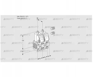 VCS2E40F/25R05FNNWR3/PPPP/PPPP (88101771) Сдвоенный газовый клапан Kromschroder