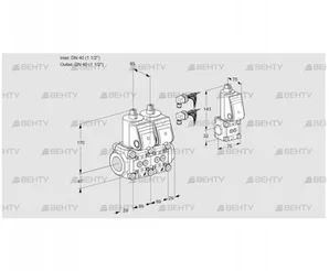 VCS2E40R/40R05NNWR6/PPPP/BSPP (88106552) Сдвоенный газовый клапан Kromschroder