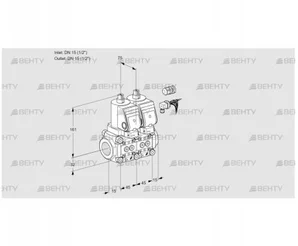 VCS1E15R/15R05NNWGR3/PPPP/PPPP (88103822) Сдвоенный газовый клапан Kromschroder