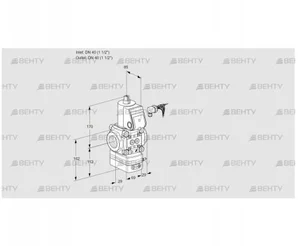 VAD240R/NQ-100A (88014357) Газовый клапан с регулятором давления Kromschroder