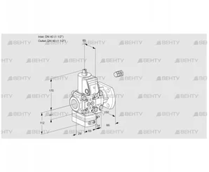 VAD2E40R/40F05D-100VWR/PP/PP (88102127) Газовый клапан с регулятором давления Kromschroder