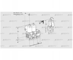 VCS2E40R/40R05FNNVWL/PPZS/PPPP (88100254) Сдвоенный газовый клапан Kromschroder